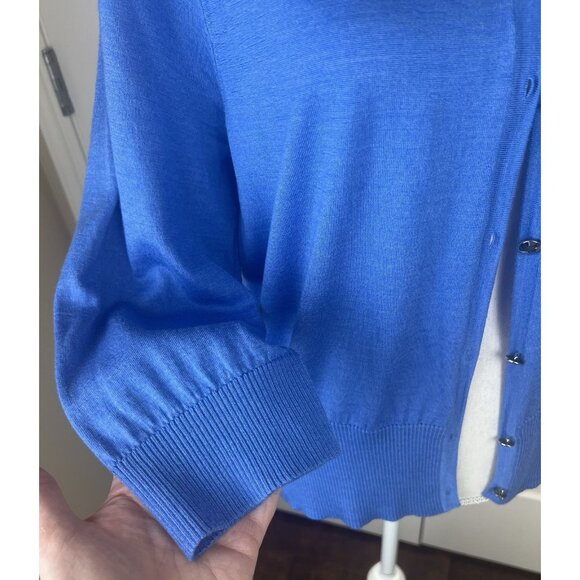 SoCa St John Women's Cobalt Blue Wool/Silk/Cashmere Blend Cardigan Sweater Sz XL - Picture 5 of 13